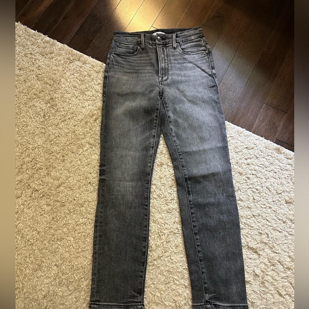 Good American Good Legs Straight Jeans Faded Black 4/27